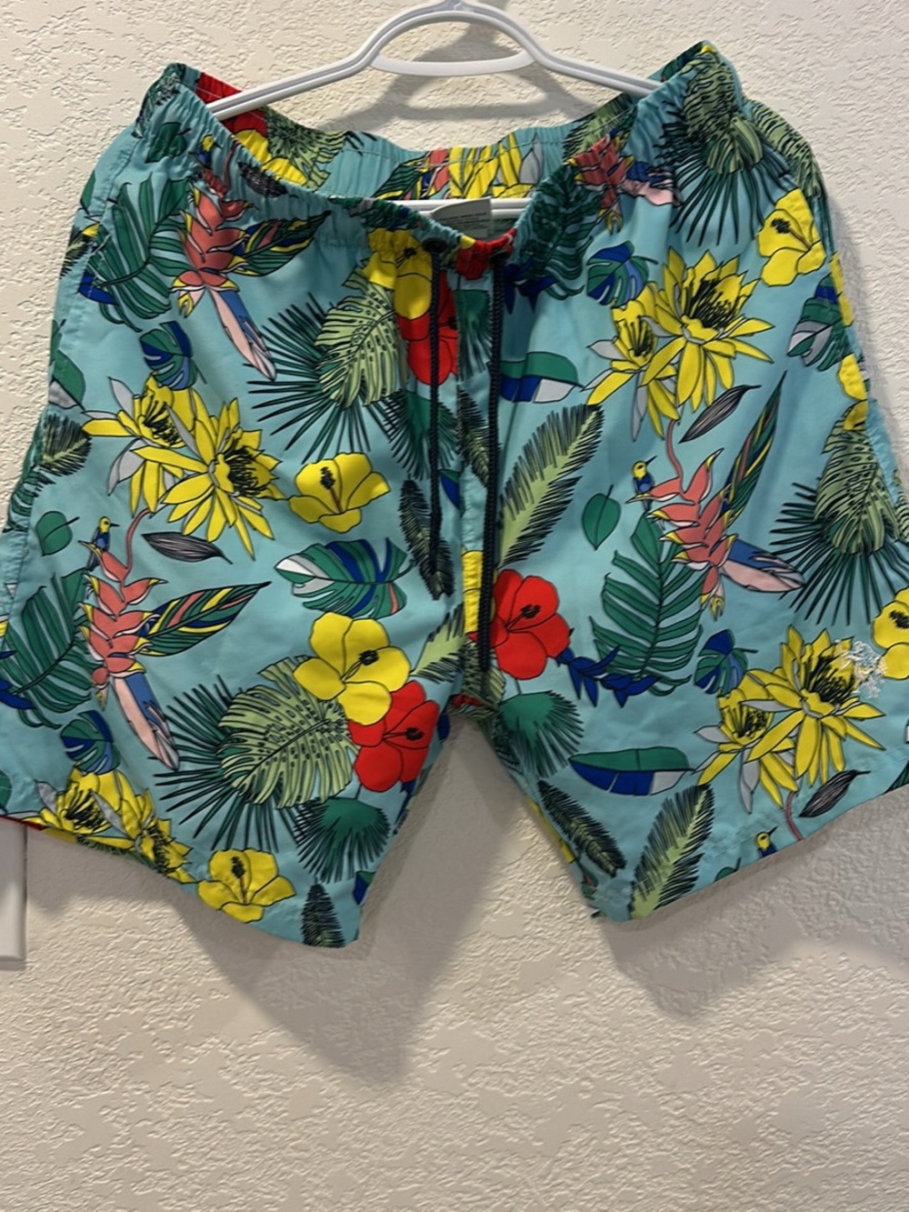 U.S. Polo Assn. Aqua Tropical Floral Swim Board Shorts